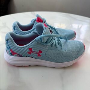Under Armour Kids' Light Blue and Pink Sneakers
